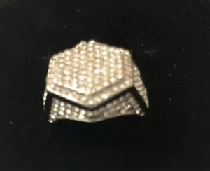 Anello in cristallo blocco ghiaccio da uomo diamante simulato taglia 11 - Foto 1 di 9