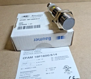 BAUMER CFAM 18P1600/S14 Capacitive Threaded Barrel Proximity Sensor (New In Box) - Picture 1 of 6
