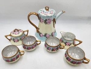 Antik Z.S. & C Bavaria Teekanne 7er Set Blumen Rose Design - Bild 1 von 17