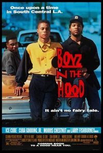 BOYZ N THE HOOD (in the hood) ICE CUBE JOHN SINGLETON 1991 DS 1-SHEET NEAR MINT  - Foto 1 di 1