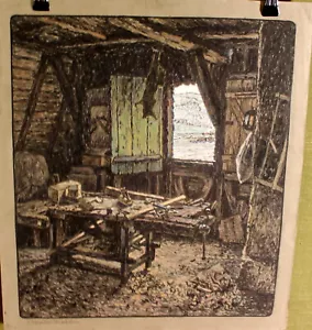 "Werkstatt in Spay am Rhein" v. Emil Schneider ,(Straßburg 1873-1933 Wiesbaden) - Bild 1 von 6