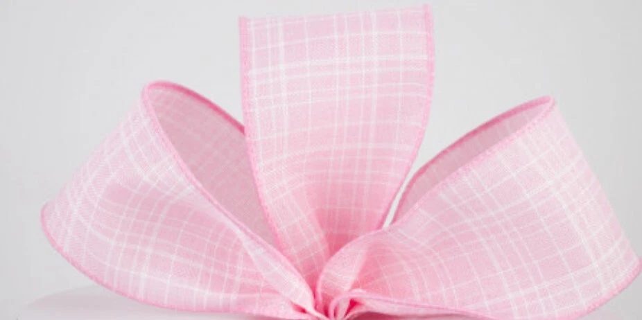 5 yards 2.5" Estelle Linen Pink Ribbon" 2.5" Wired ribbon - Image 1 of 1