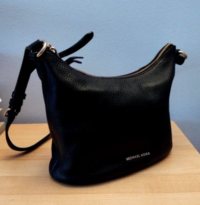 Michael Kors Rhea черный кожаный Messenger через плечо наплечная сумка сумочка Дамская сумка - Изображение 1 из 4