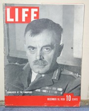 Vintage Life Magazine December 18 1939 - General Andrew G.L. McNaughton on Cover
