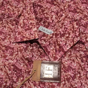 Italo Ferretti NWT Casual Button Down Shirt Size M US In Red 100% Cotton - Picture 1 of 10