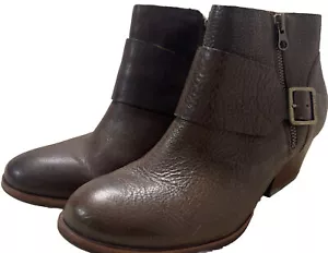 Kork-Ease Women’s Isa Brown Leather Wedge Ankle Boots Zip Sturdy K32823 US 8 M - Picture 1 of 10