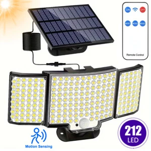 Solar Flood Light Outdoor with Motion Sensor, LED Security Light, 600LM 3 Head - Picture 1 of 15