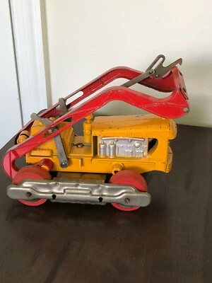 Vintage Hubley Yellow Diesel Front End Loader Bulldozer - Image 1 of 4