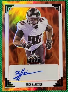 Zach Harisson /9 2024 Leaf Metal Football Auto Fire SSP Atlanta Falcons RC - Bild 1 von 2