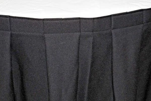 Battiscopa tavolo plissettato scatola nera 185 cm x 60 cm - testa gancio e passante - Foto 1 di 4