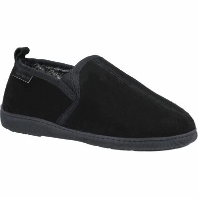 Hush Puppies Arnold Black Mens Suede Slippers - Image 1 of 4