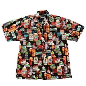 Camicia a maniche corte hawaiana con bottoni Cactus Black Label birra Lager Ale XL - Foto 1 di 9
