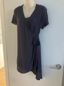 Taking Shape 12 Suits sz 14 Eclipse Longline Steel Grey Wrap Top Blouse - Picture 1 of 4