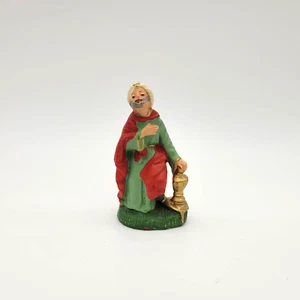 Vintage FONTANINI Paper Mache WISEMEN KING KNEELING 5" Christmas NATIVITY - Picture 1 of 5