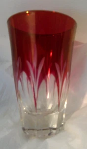 Vintage Cut to Clear Ruby Cranberry Shotglass   Gorgeous!! - Picture 1 of 2