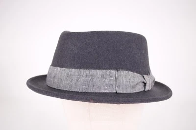 Sombrero/Fedora Wigens Nuevo con Etiquetas 100% Lana Carbón Diamante *Talla: Grande, 59, 7 y 3/8ths*  Foto 1 de 4