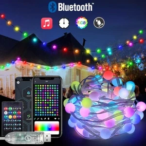 LED Lichterkette Kugel Musik Sync Wasserdicht Außen Schnur Deko für Party Lampe - Bild 1 von 10