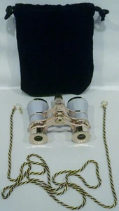 Opera Glasses with Neck Chain and Carrying Pouch - Picture 1 of 12