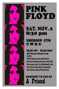 Póster de concierto de Cleveland 1971 de Pink Floyd, enmarcado 11x17 - Imagen 1 de 2