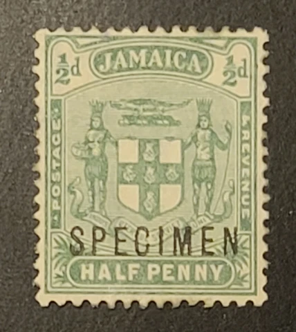 Jamaica Specimen Stamp Half Penny 1/2d Mint Coat of Arms Cover