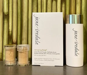 Jane Iredale Amazing Base Loose Mineral Powder Refillable Brush Golden Glow NEW - Picture 1 of 1
