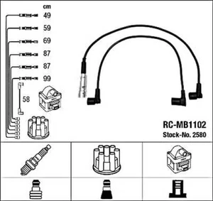 NGK Ignition Cable Kit Black For MERCEDES W460 W126 R107 W107 74-89 1101506318 - Picture 1 of 2