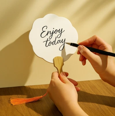 Ventilador (flor) hágalo usted mismo en blanco 5EA para taller / clase de arte (colorear, caligrafía, etc.) Foto 1 de 4