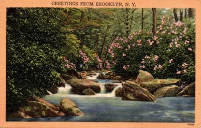 POSTCARD GREETINGS FROM WBROOKLYN NEW YORK - Image 1 of 2