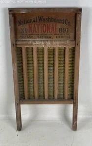 Vintage Wood National Washboard Co. No. 801" - Picture 1 of 5