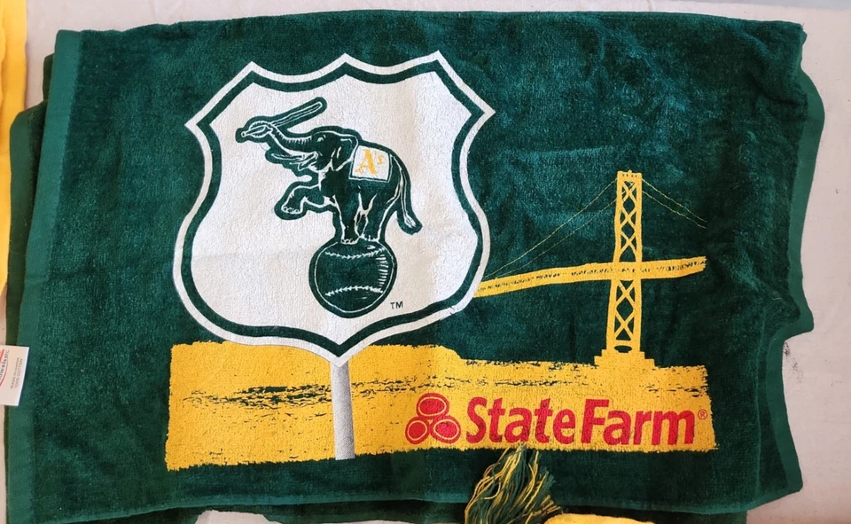 Oakland Athletics A's Green Gold Rally Toalla 18.5” X 15” State Farm Lote de 2 SGA Foto 1 de 1