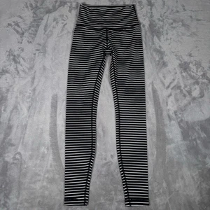 Lululemon Wunder Under High Rise Leggings Black White Stripe Women’s 4 - Picture 1 of 4