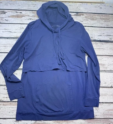 Latched Mama Everyday Nursing Hoodie Womens XL Navy Blue Maternity - Image 1 of 4