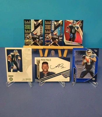 🔥A.J. Brown🔥 2019 & 2020 Rookie Parallels, Inserts, & Autos. (6) Card RC Lot - Image 1 of 4