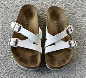 Birkenstock Mayari Sandals Womens 40 US 9 White Birko-Flor Leather Slide Flip - Picture 1 of 8