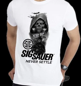 Custom SIG Never Settle Inspired Graphic T-Shirt Top Tee XS-3XL - Bild 1 von 1