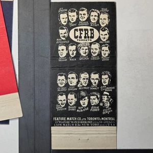 CFRB Toronto 1940er schwarz weiß Kunst Radio Persönlichkeiten Streichholzschachtel - Bild 1 von 3
