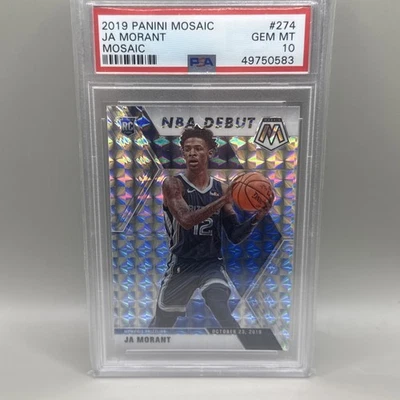 Panini Mosaic #274 Ja Morant 2019-20 debut en la NBA novato plateado Prizm PSA 10 GEMA Foto 1 de 2