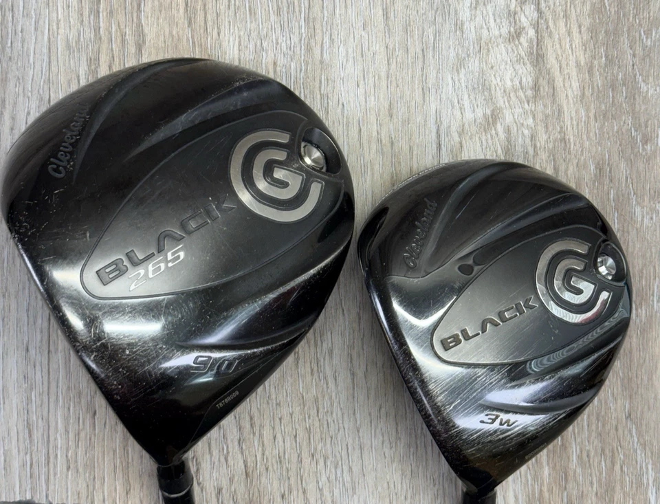 2—IZQUIERDA Cleveland CG Negro 265 Driver 9° y 3 Madera Miyazaki 39g Rígido Grafito LH Foto 1 de 4