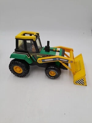 Vintage Buddy L Big Bruiser Workhorse Toy Tractor Digger 1991 Green Plastic 30cm — 第 1/4 张图片