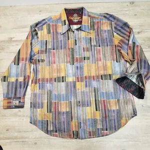 Robert Graham Limited Edition Shirt 4XL Metallic Stripe Patchwork Embroidered - Picture 1 of 13