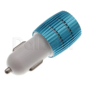 Dual Port USB Car Charger 2.1A 1A Blue for Universal Devices - Picture 1 of 3