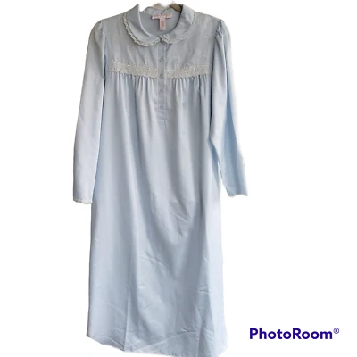 Oscar de la Renta Vintage Pink Label Light Blue Nightgown Size M - Image 1 of 4