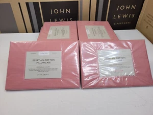 2 X John Lewis Crisp and Fresh 200 TC Egyptian Cotton Standard Pillowcase, Pink - Picture 1 of 5