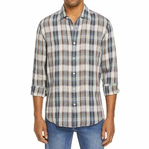Bloomingdales Mens Button Down Long Sleeve Woven Linen Casual Shirt XL - Picture 1 of 8