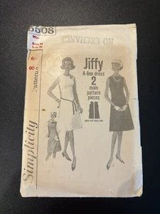 Simplicity 5508 Vintage Jiffy A Line Dress Size 14 Bust 34” NEW Precut Pattern - Bild 1 von 2