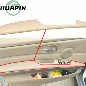 !Beige Front Left Door Armrest Panel Insert Leather Cover for BMW 2005-2011 E90 - Picture 1 of 4