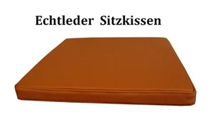Cojín de asiento marrón claro Toledo cojín de cuero acolchado de asiento sillón silla cuero auténtico - Imagen 1 de 3