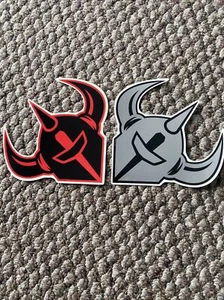 Darkstar skateboard stickers 7” X 7” vintage Red & Silver NOS - Picture 1 of 3