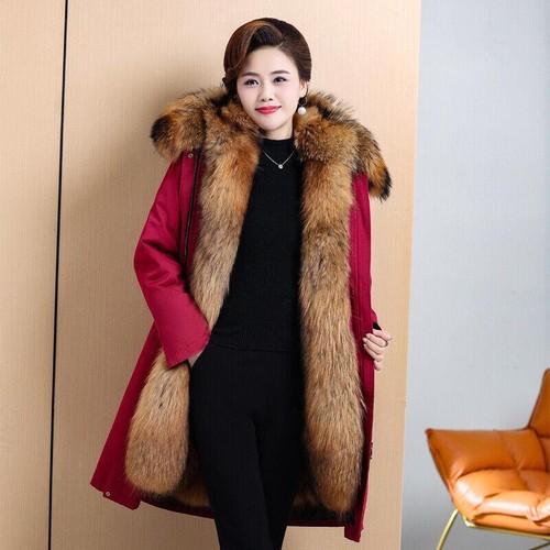 VETEMENTS Cappotti donna Parker invernali ispessiti fodera pelliccia imitazione removibili media lunghezza