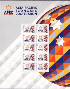 Australia APEC Forum 2007 paquete de hojas de estampillas 50c, sin abrir, original, en muy buen estado - Imagen 1 de 1